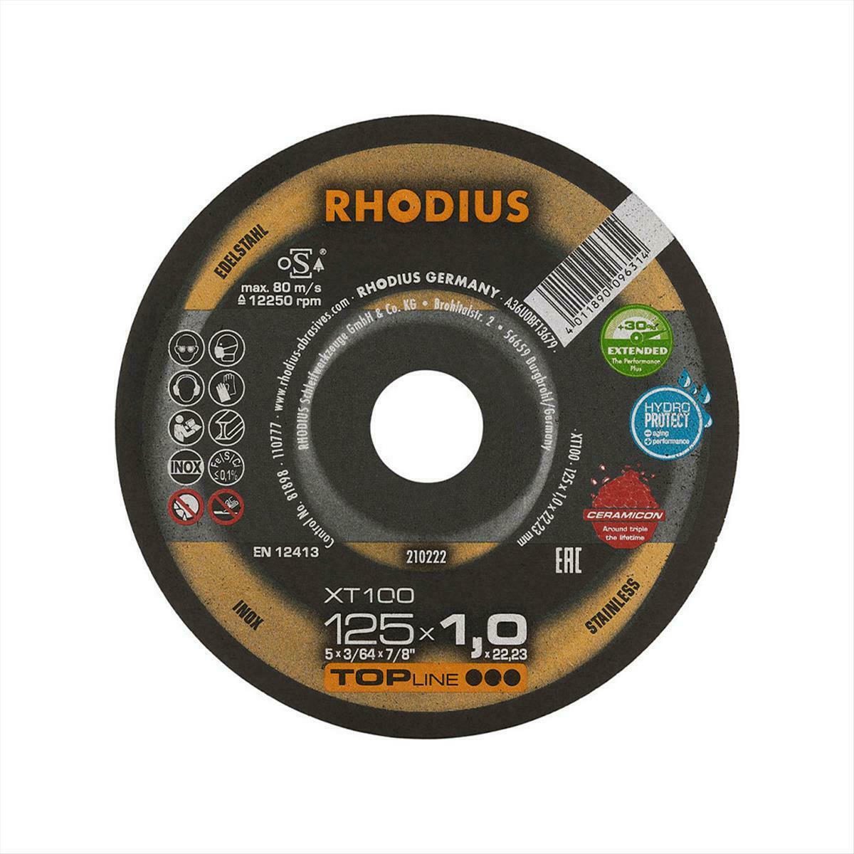 Δίσκος Κοπής INOX RHODIUS XT38 125x1mm