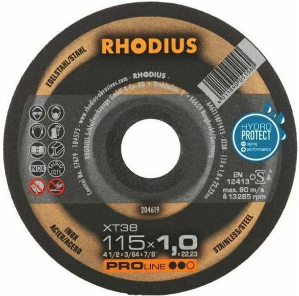 Δίσκος Κοπής INOX RHODIUS XT38 115x1mm