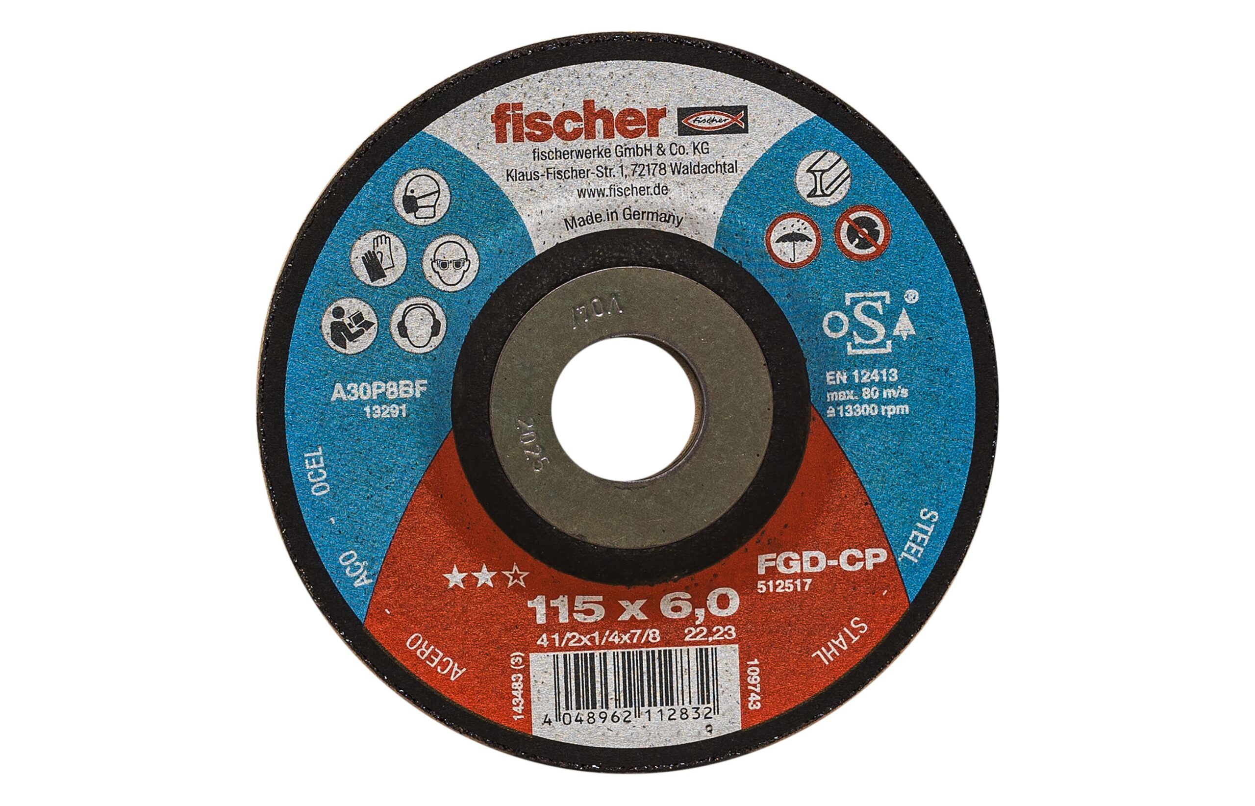 Δίσκος Λείανσης Σιδήρου FISCHER 115x6mm